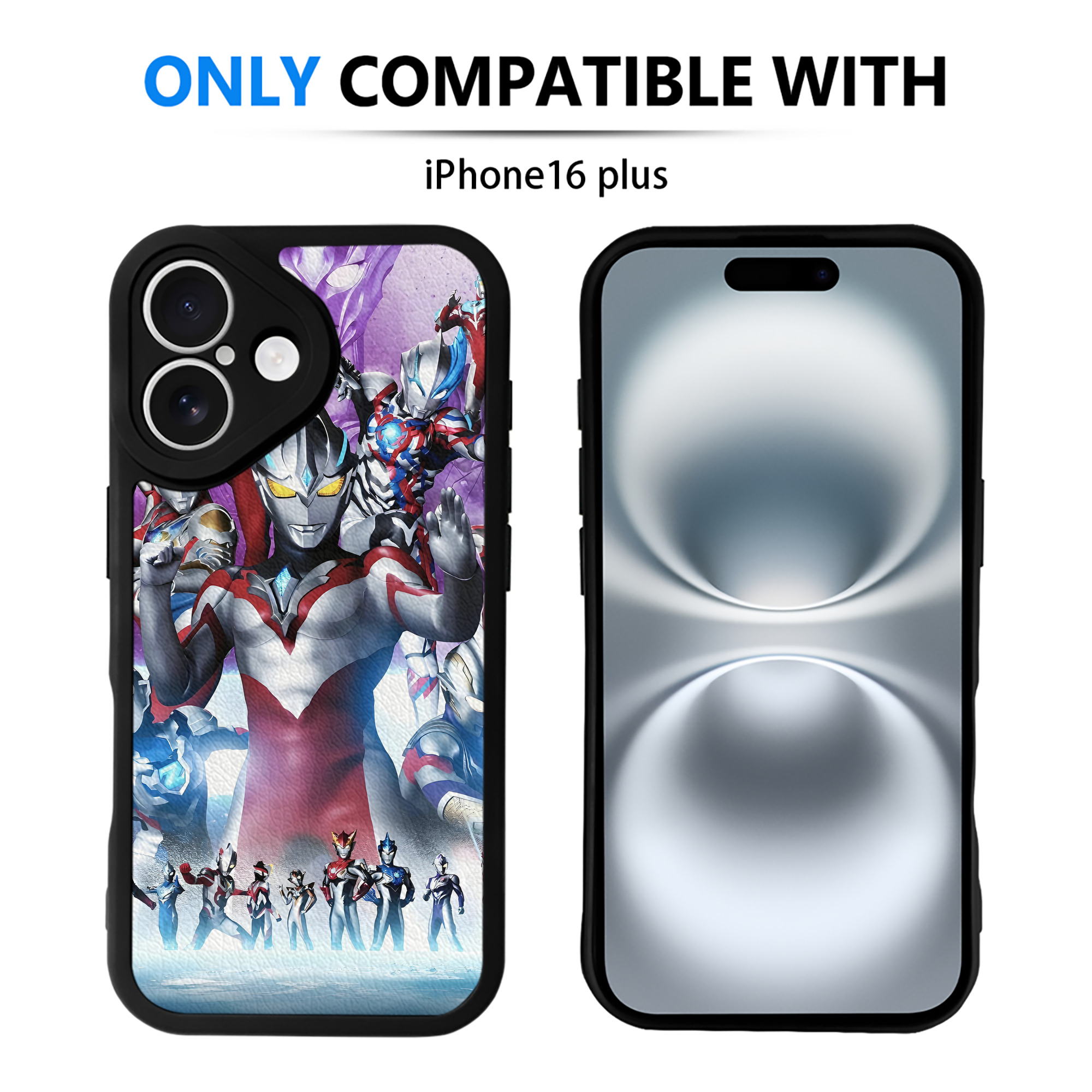 （画像用） ウルトラマン Ultraman 【iPhone 16シリーズ対応】シリコンスマホケース（レザー調） 材質：シリコン